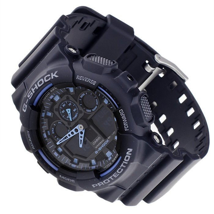 Наручные часы ударопрочные кварцевые Casio G-Shock GA-100-1A2ER Оригинал для мужчин с полимерным ремешком - фото 2 - id-p1054168613