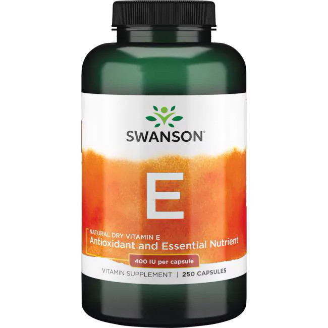 Вітамін Е, Swanson, Natural Dry Vitamin E 400 IU (268 мг), 250 капсул