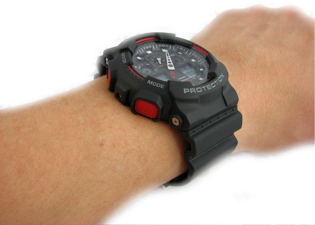 Часы мужские ударопрочные наручные оригинальные Япония Casio G-Shock GA-100-1A4ER с полимерным ремешком - фото 6 - id-p1054168614