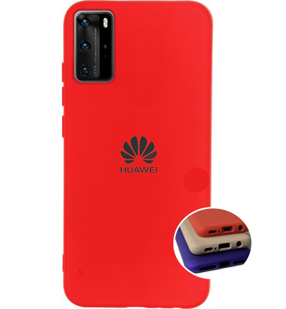 Чохол Silicone FULL case для Huawei P40 Pro (24) Red червоний