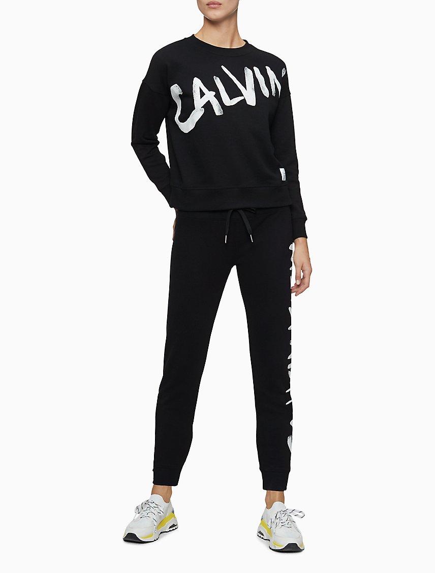 CALVIN KLEIN Performance Brush Logo Crewneck