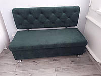 Офисный диван с коробом, каретная стяжка, велюр DS 1200*500*800h