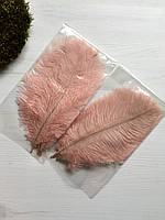 Перья розово-персиковые 20-25 см (5 шт)