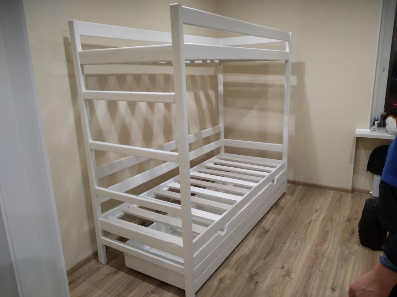 Ліжко дерев'яне двоярусне 80х190 см для Хостела та Дому