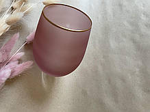 Набір 6 склянок для напоїв з рожевого матового скла Легкість 500 мл, фото 3