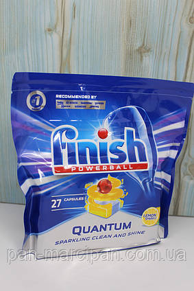 Таблетки для посудомийки Finish Quantum Lemon Max 27шт