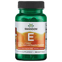 Вітамін Е натуральний, токоферол, Swanson 200 мкг 100 капсул