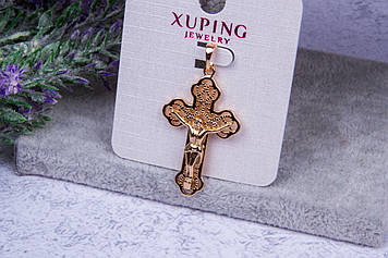 Підвіска хрест унісекс, позолота, хрестик, підвіска