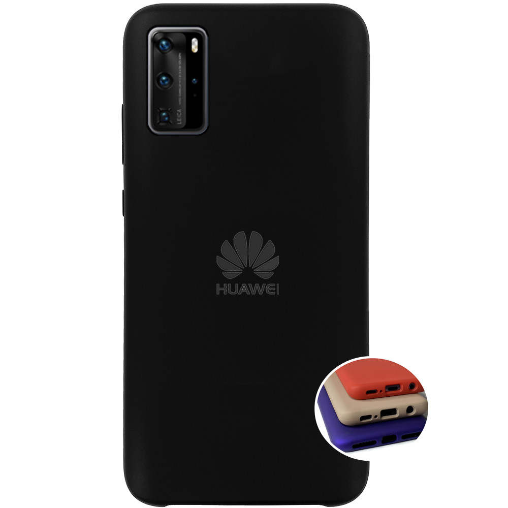 Чохол Silicone FULL case для Huawei P40 (25) Black чорний