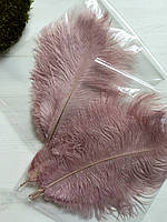 Перья розовые античные 25-30 см (5 шт)
