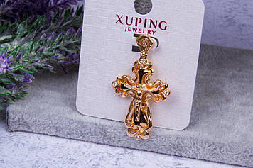 Підвіска хрест унісекс, позолота, хрестик, підвіска