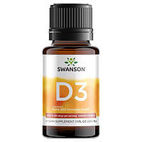 Вітамін D3 в краплях, Swanson, Vitamin D3 Liquid Drops, 400 IU (10 мкг), 29.6 мл