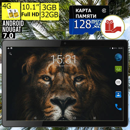 Планшет-телефон з 3GB ОЗУ MT104 Полегшений 4G IPS 10'' + Карта пам'яті 128GB!, фото 1