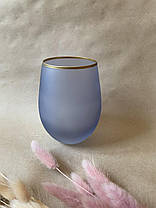 Склянка для напоїв з сірого матового скла Строгість 500 мл, фото 2