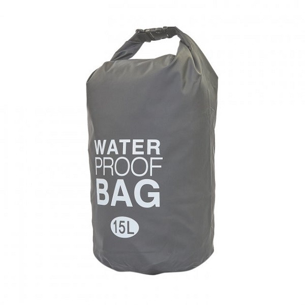 Гермомешок - рюкзак водонепроницаемый Waterproof Bag 15L Серый - фото 1 - id-p1438783172