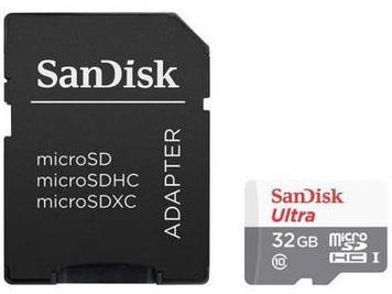 Карта пам`яті 32Gb Micro-SDHC(UHS-1) SanDisk Ultra 100Mb/s (adapter) class10 №4377