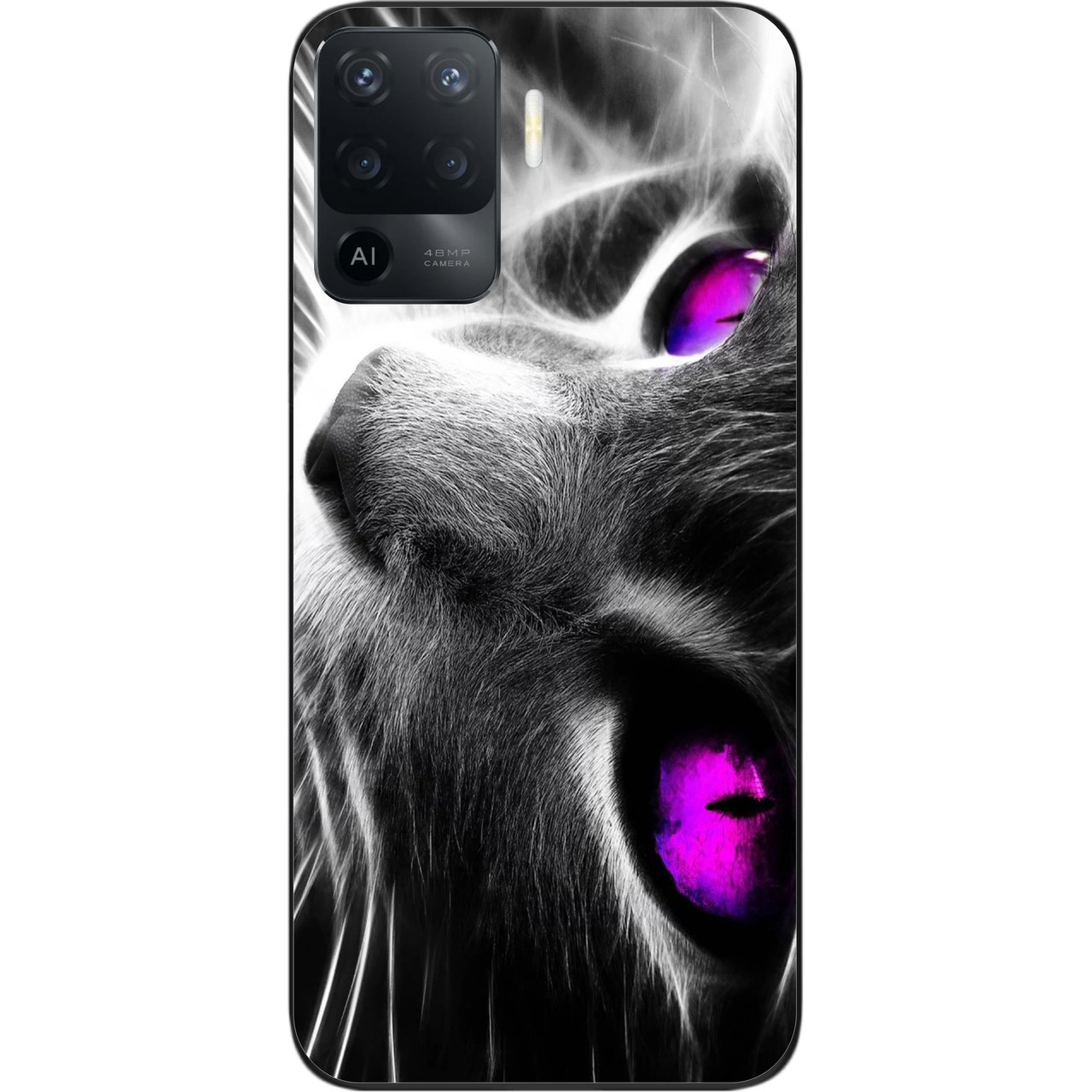 Силіконовий чохол для OPPO Reno 5 Lite з картинкою Красивий кіт, фото 1