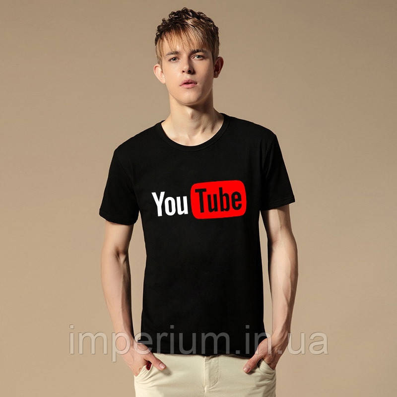 Чорна футболка з логотипом youtube