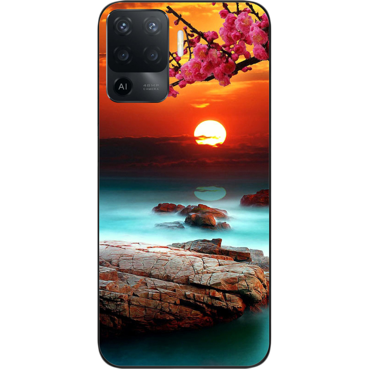 Силіконовий чохол бампер для OPPO Reno 5 Lite з картинкою Гарний захід сонця, фото 1