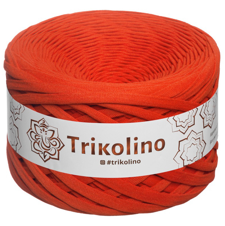 Трикотажна пряжа Trikolino, 7-9 мм., 50 м., Алий, нитки для в'язання