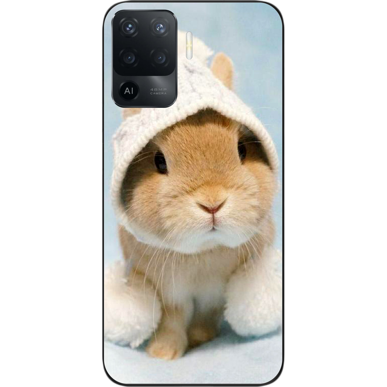 Силіконовий чохол бампер для OPPO Reno 5 Lite з картинкою Зайчик, фото 1