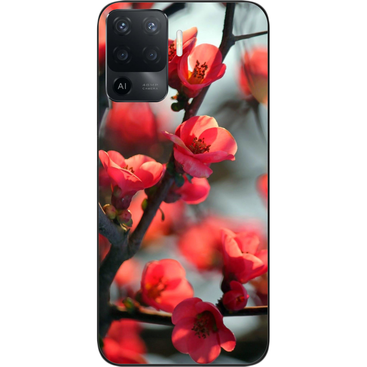 Чохол силіконовий для OPPO Reno 5 Lite з картинкою Сакура, фото 1