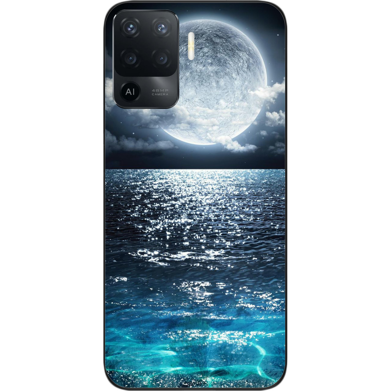 Чохол силіконовий для OPPO Reno 5 Lite з картинкою Місяць, фото 1