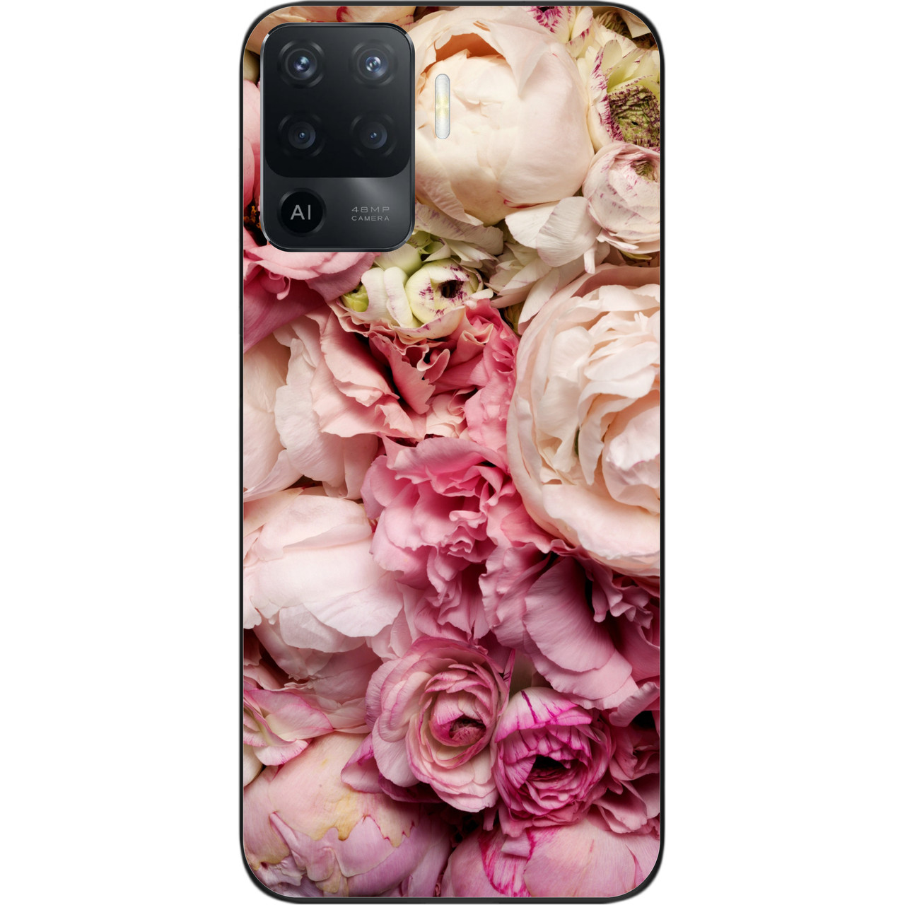 Чохол силіконовий для OPPO Reno 5 Lite з картинкою Півонії, фото 1