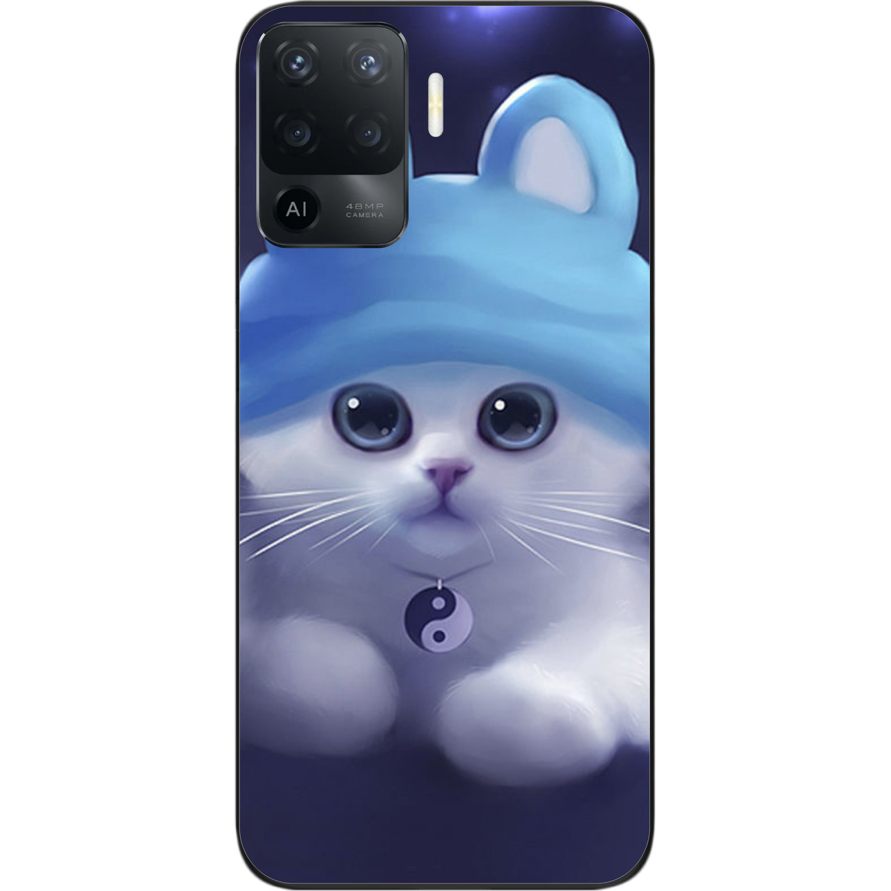 Бампер силіконовий чохол для OPPO Reno 5 Lite з картинкою Котик, фото 1