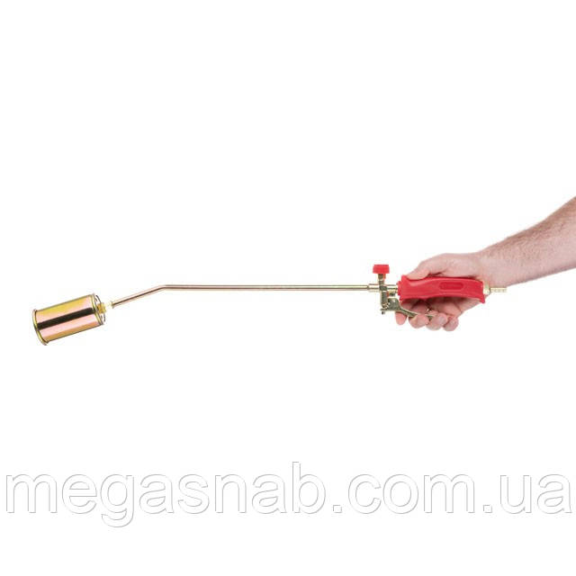 Пальник газовий з регулятором і клапаном 705мм, сопло 115мм, 50мм. INTERTOOL GB-0045