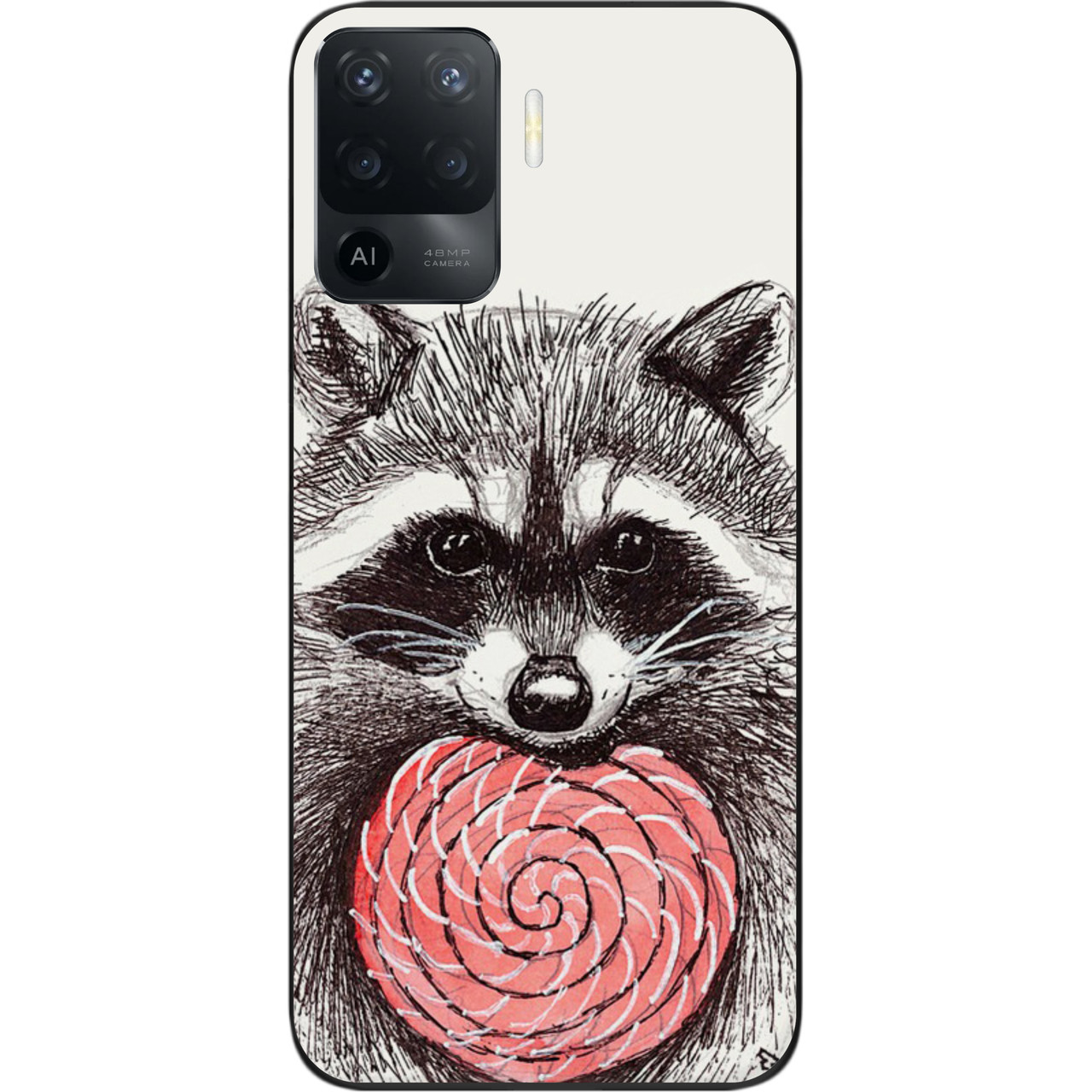 Силіконовий чохол для OPPO Reno 5 Lite з картинкою Єнот, фото 1