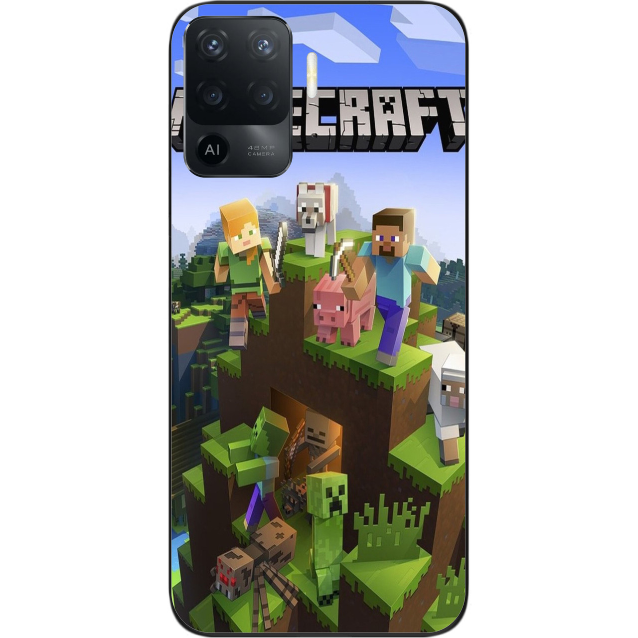Силіконовий чохол для OPPO Reno 5 Lite з картинкою Майнкрафт герої, фото 1