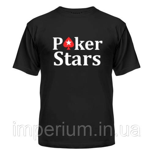 Чорна кежуал футболка pokerstars