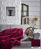 Флісовий Плед покривало "Полар" двоспальний 185×215 см Бірюзового кольору бренд KAYRA Туреччина, фото 6