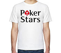 Белая мужская футболка pokerstars