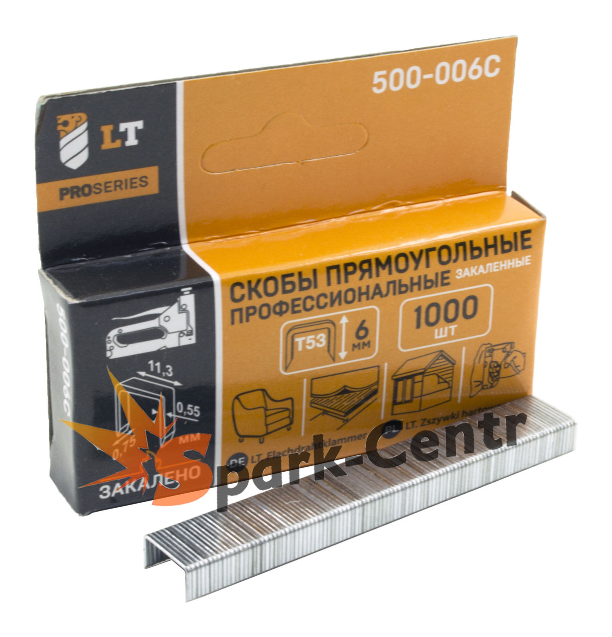 Скоби прямокутні 6 мм LT для степлера тип 53, фото 1