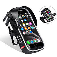Сумка велосипедная West Biking 0707227 Smart Black для смартфона 6 дюймов с козырьком на руль