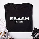 Чорна футболка ebash 24/7/365 | white logo, фото 2