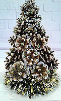 Рождественская декоративная елка с декором из шишек Ручная работа 2022