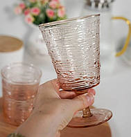 Фактурні келихи для вина "Кварц" 15,5 х 7,5 см, комплект 4 шт.