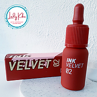 Матовий зволожуючий тінт-помада  Peripera Ink The Velvet (AD)  Color 02 Celeb Deep Rose Good Brick, 4g