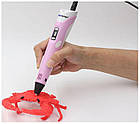 3Д ручка для малювання з LED дисплеєм 3D Pen 2 Рожева, фото 6