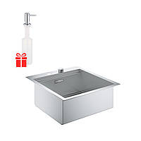 Раковина на кухню металлическая GROHE 31583SD040536000 560мм x 518мм матовая 0.7мм в комплекте 98702