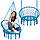 Підвісне крісло-гойдалка (плетене) Springos SPR0025 Blue, фото 5
