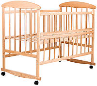 Ліжко дитяче для новонароджених відкидний бік вільха світле 120х60