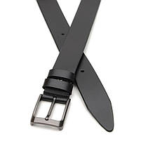 Ремінь шкіряний 125×3.5 / пасок для брюків та джинсів, чорний, фото 2