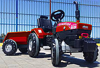 Трактор педальный большой с прицепом красный с красным прицепом PILSAN Турция от 3 до 8 лет