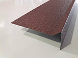 Вітрова планка для бітумної черепиці з кольорової жерсті розміром 90х100 (PE глянець — 0,4 мм) довжина 2 метри, фото 8