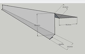 Торцева планка для бітумного даху з оцинкованої сталі — довжина 2 метри (вітрова для м'якої покрівлі з цинку)