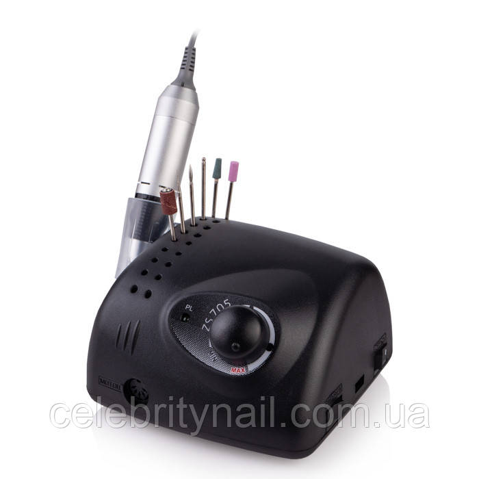 Фрезер для манікюру Nail Drill ZS-705 чорний 65 Ват, 35 000 об (+6 фрез в подарунок)